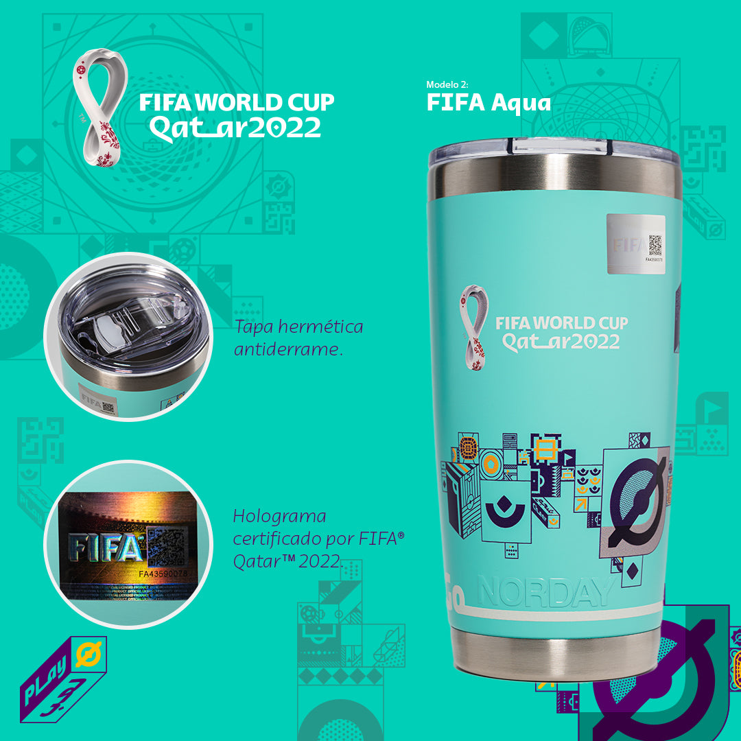 Norday Tumbler 20oz FIFA World Cup Qatar 2022 modelo Aqua_infografia